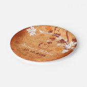 Elegante esdoorn bladeren sinaasappel herfst bruil papieren bordje (Gekanteld)