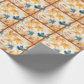 Elegante esdoorn laat dankbaar Thanksgiving hart Cadeaupapier (Hoek)