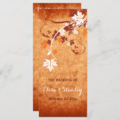 Elegante esdoorn laat sinaasappel vallen trouwprog programmakaart (Voorkant / Achterkant)