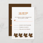 Elegante esdoornbladeren bruin herfst bruiloft RSV RSVP Kaartje (Voorkant / Achterkant)
