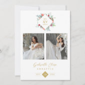 Elegante Español Forma Moderna De Diamante Bloemen Kaart (Voorkant)