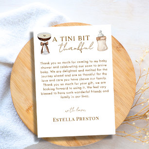 Elegante Espresso Martini & Babyfles Baby Shower Bedankkaart