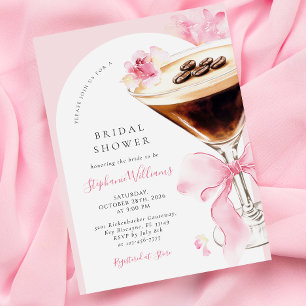 Elegante Espresso Martini Bruidsuitnodiging Kaart
