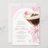 Elegante Espresso Martini Bruidsuitnodiging Kaart (Voorkant)