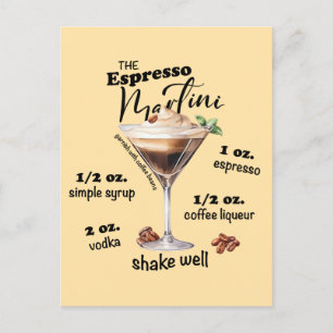 Elegante Espresso Martini Recept Cocktail Art Briefkaart
