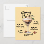 Elegante Espresso Martini Recept Cocktail Art Briefkaart (Voorkant / Achterkant)