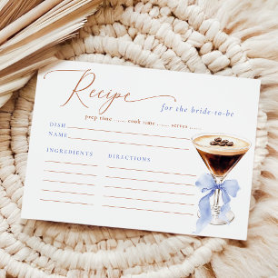 Elegante Espresso Martini Receptkaart Bruidsfeest Informatiekaartje