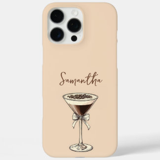 Elegante Espresso Martini Script gepersonaliseerde iPhone 16 Pro Max Hoesje