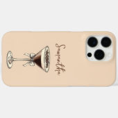 Elegante Espresso Martini Script gepersonaliseerde Case-Mate iPhone Case (Achterkant (horizontaal))