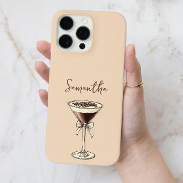 Elegante Espresso Martini Script gepersonaliseerde iPhone 16 Pro Max Hoesje