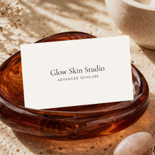 Elegante Estheetiker Minimalistische Ivoorkleurige Visitekaartje