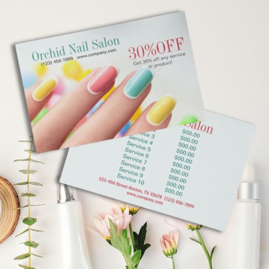 Elegante Esthetician SPA Nagelsalon Prijslijsten Flyer
