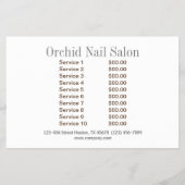 Elegante Esthetician SPA Nagelsalon Prijzenlijsten Flyer (Achterkant)