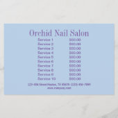 Elegante Esthetician SPA Nagelsalon Prijzenlijsten Flyer (Achterkant)