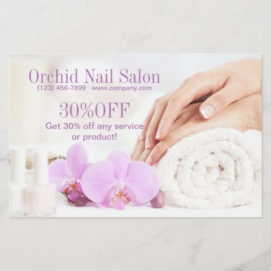 Elegante Esthetician SPA Nagelsalon Prijzenlijsten Flyer (Voorkant)