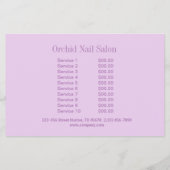 Elegante Esthetician SPA Nagelsalon Prijzenlijsten Flyer (Achterkant)