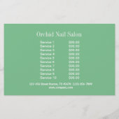 Elegante Esthetician SPA Nail Salon prijslijsten Flyer (Achterkant)