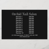 Elegante Esthetician SPA Nail Salon prijslijsten Flyer (Achterkant)