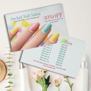 Elegante Esthetician SPA Nail Salon prijslijsten Flyer