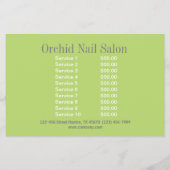 Elegante Esthetician SPA Nail Salon prijslijsten Flyer (Achterkant)