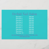 Elegante Esthetician SPA Nail Salon prijslijsten Flyer (Achterkant)