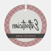 Elegante estheticus Beautician gepersonaliseerd Glas Ornament (Achterkant)