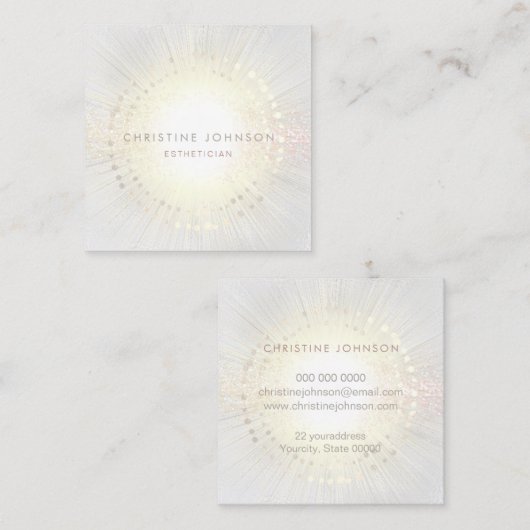 elegante estheticus vierkante visitekaartje (Voorkant / Achterkant)