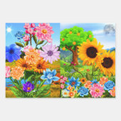 Elegante esthetische bloemen - cadeau inpakpapier vel (Voorkant 2)