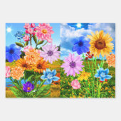 Elegante esthetische bloemen - cadeau inpakpapier vel (Voorkant)