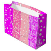 Elegante esthetische bloemige roze meisje geschenk groot cadeauzakje (Achterkant Gekanteld)