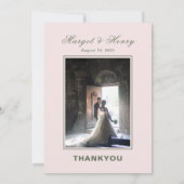 Elegante esthetische moderne trouwfoto bedankkaart (Achterkant)