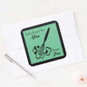 Elegante Eten van de Voedselgift Vierkante Sticker (Envelop)