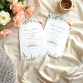 Elegante etherische botanische bruiloft uitnodigin kaart