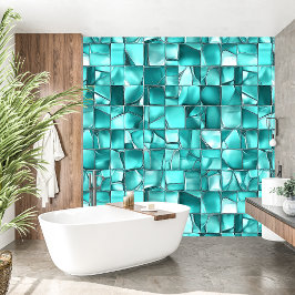 Elegante etherische serene mozaïek turquoise behang
