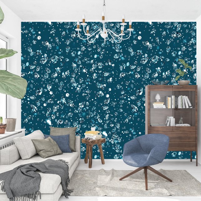 Elegante etherische serene turquoise behang (Elegant Ethereal Serene Turquoise Wallpaper)