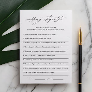 Elegante Etiquette 911 Vrijgezellenfeest Game Kaar Kaart