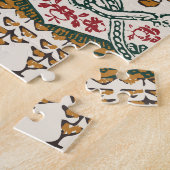 Elegante Etnische Bloemen Boho Grens Legpuzzel (Zijkant)