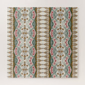 Elegante Etnische Bloemen Boho Grens Legpuzzel (Horizontaal)