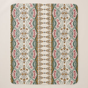 Elegante Etnische Bloemen Boho Grens Sherpa Deken