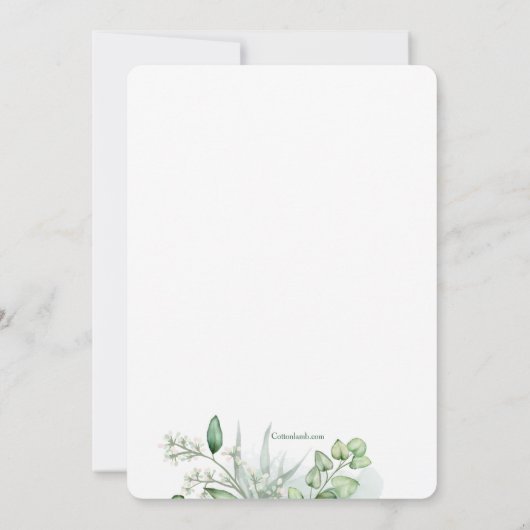 Elegante Eucalyptus 2 Uitnodiging (Achterkant)