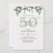 Elegante Eucalyptus 50ste verjaardag verrassingsfe Kaart (Voorkant)