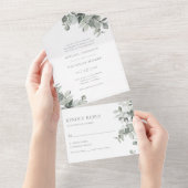 Elegante Eucalyptus All In One Uitnodiging (Afscheurbaar)