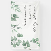 Elegante Eucalyptus Baby Shower Ontvangst Decorati Spandoek (Verticaal)