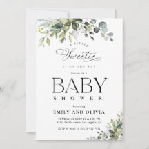 Elegante Eucalyptus Baby Shower Uitnodiging