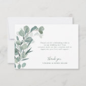 Elegante Eucalyptus Bedankkaart (Achterkant)