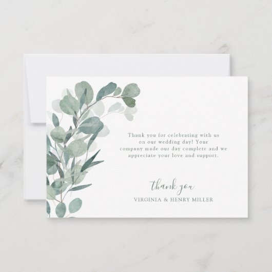 Elegante Eucalyptus Bedankkaart (Achterkant)