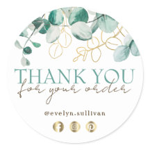 Elegante eucalyptus bedanksticker