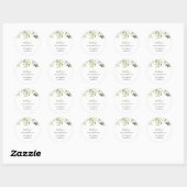 Elegante Eucalyptus Blad groen Dank u Favor Ronde Sticker (Vel)