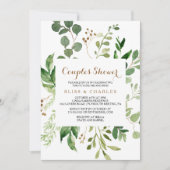 Elegante Eucalyptus Blad groen Koppels Douche Kaart (Voorkant)