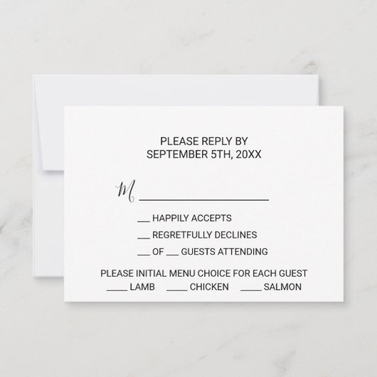 Elegante Eucalyptus Blad Groen Menu Keuze (Achterkant)